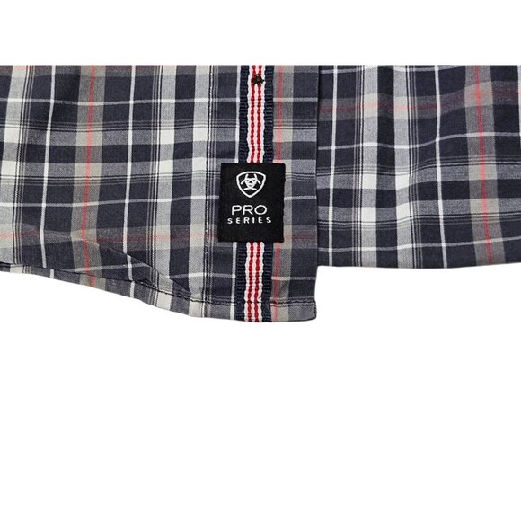 Ariat Pro Series Button Up Long Sleeve Shirt Men’s Small Plaid Western - Picture 6 of 11